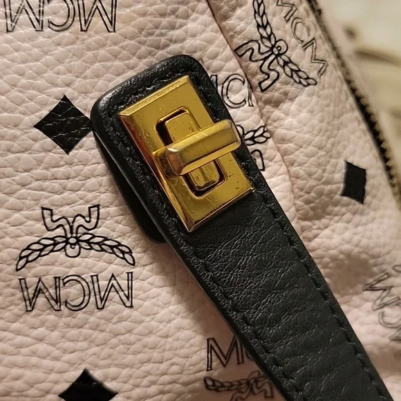 MCM Blush and Black Logo Backpack/Cross Body Combo display picture 1